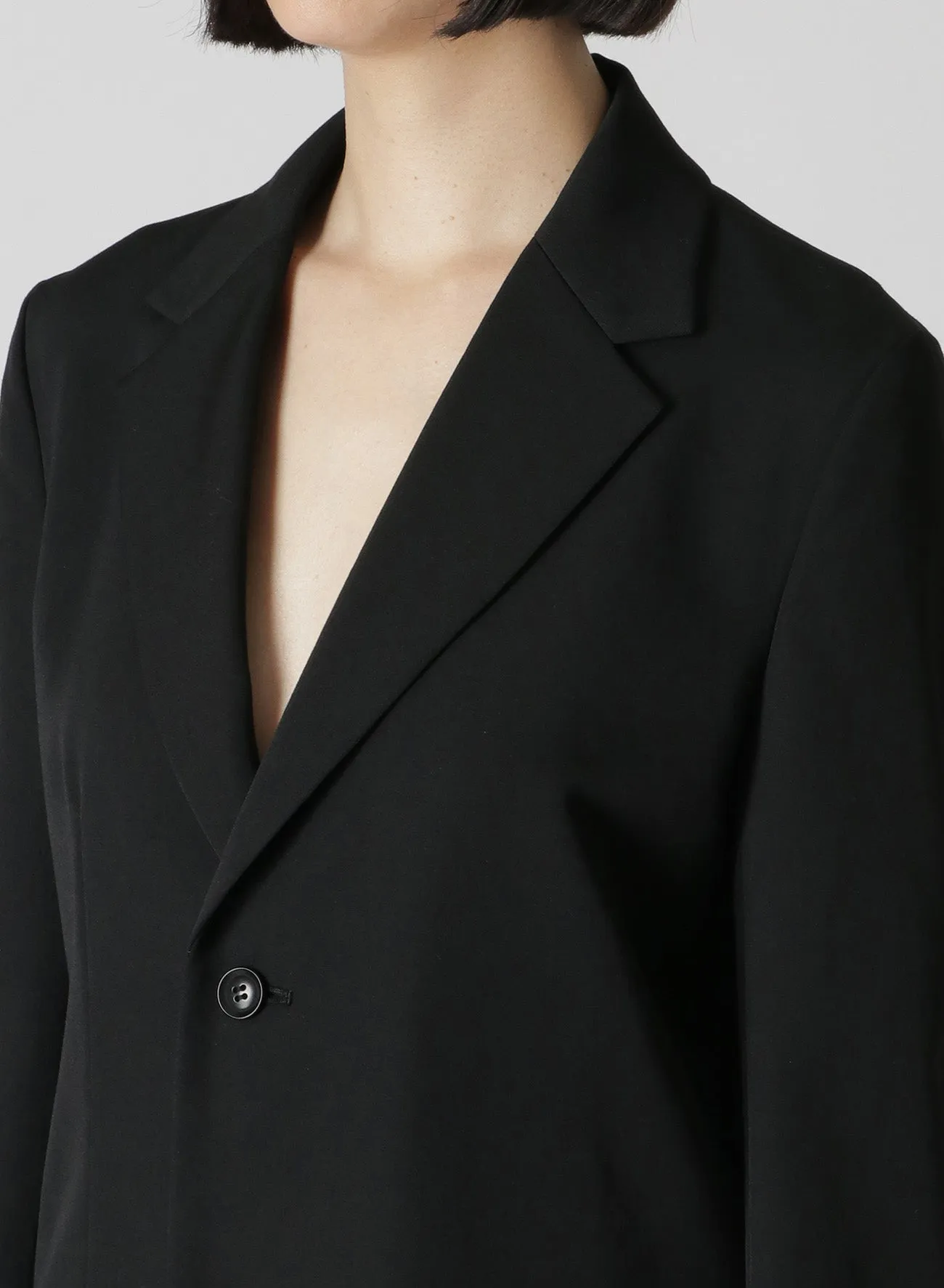 Wool Gabardine Left Slit Detail Jacket