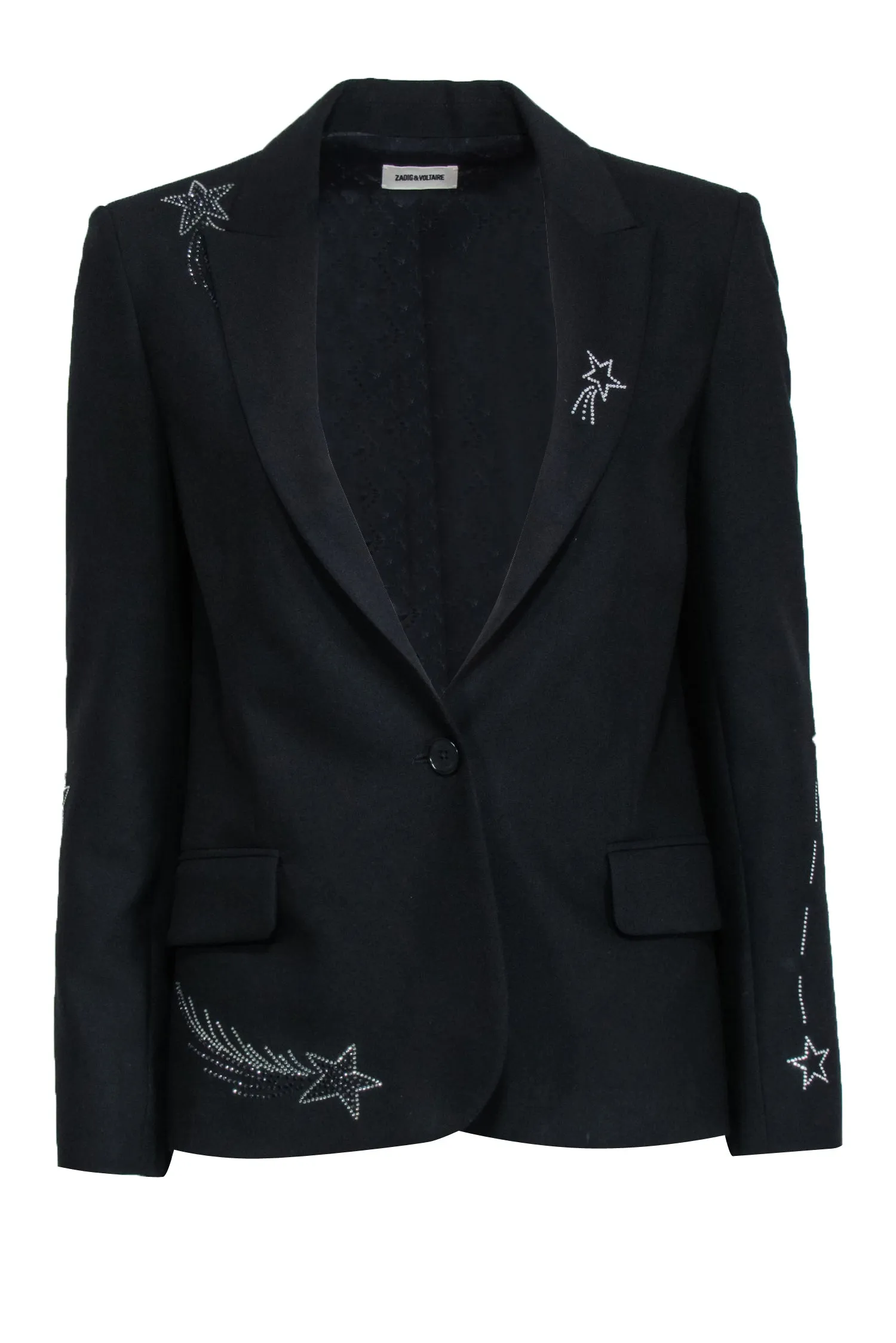 Zadig & Voltaire Black Blazer w/ Shooting Star Detail Sz S